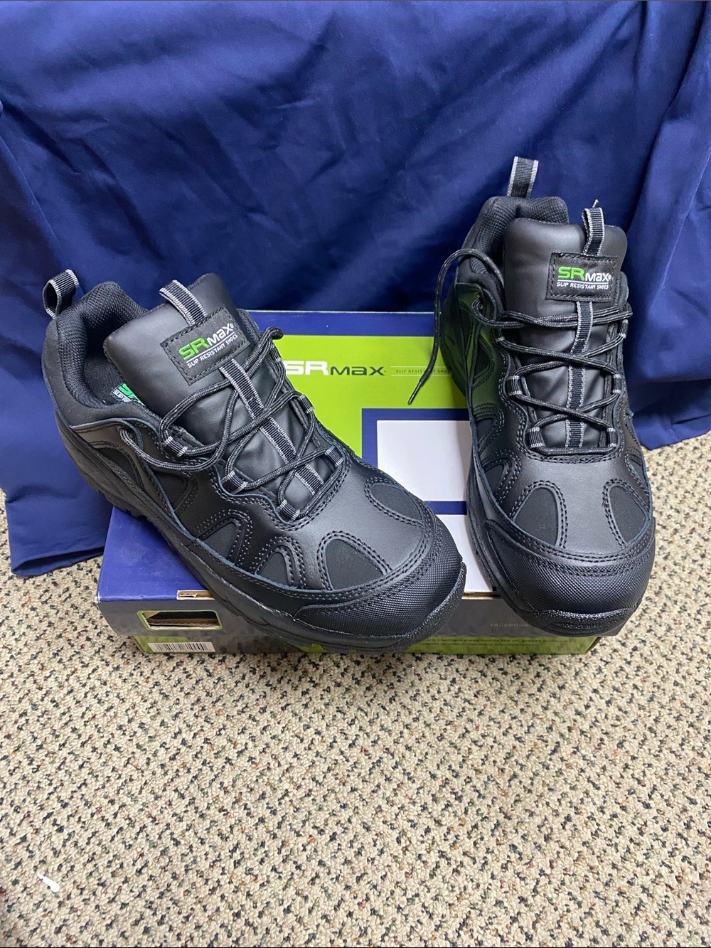 SR Max  slip resistant Men's Black Athletic Work Sneakers